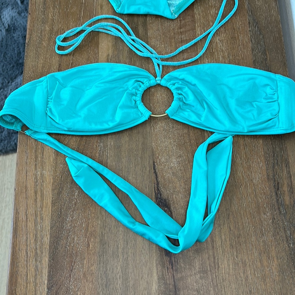 Vitamin A bikini. Gently used. Adjustable Bandeau top. Sea foam green.